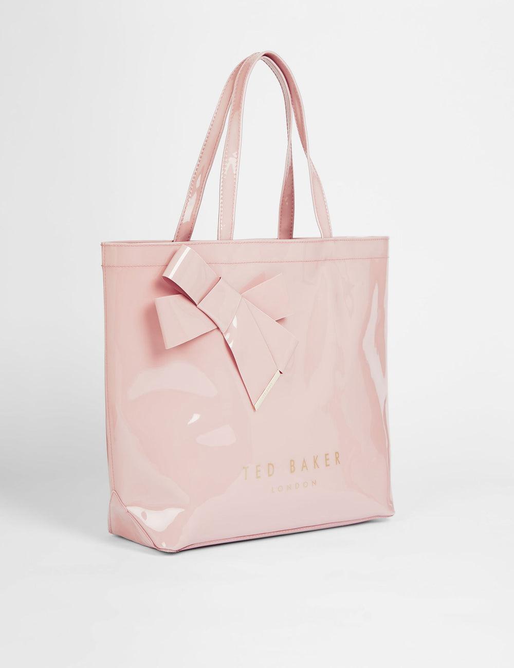Women Ted Baker NICON - Knot Bow Vinyl Icon Tote Bags Pink | Egypt  PSZHL-7148