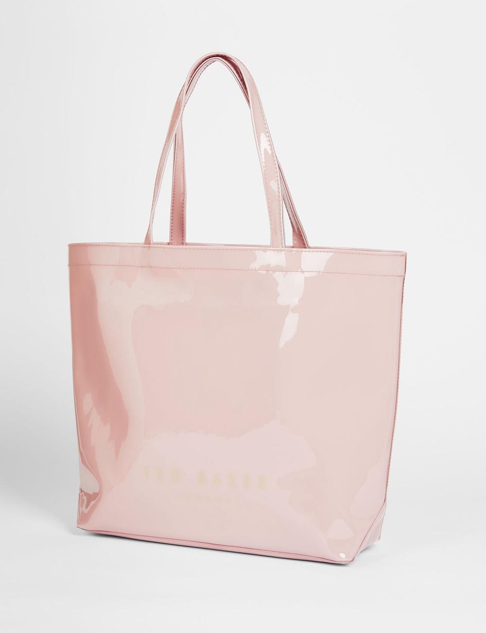 Women Ted Baker NICON - Knot Bow Vinyl Icon Tote Bags Pink | Egypt  PSZHL-7148
