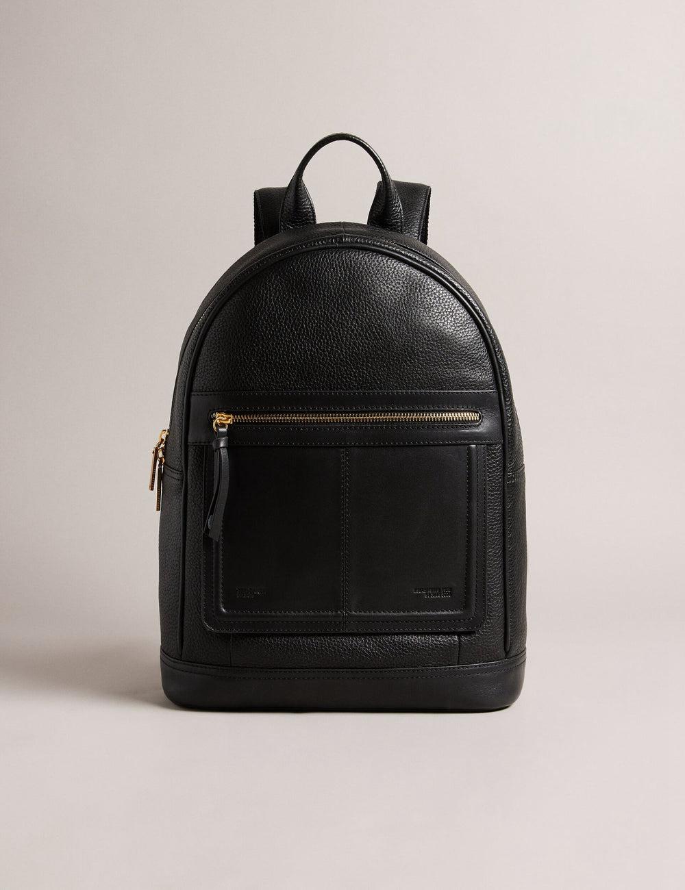 Women Ted Baker NISHAY - Leather Zip Pocket Laptop Backpacks Black | Egypt  GMWDP-6513