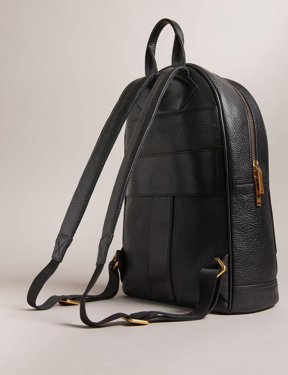 Women Ted Baker NISHAY - Leather Zip Pocket Laptop Backpacks Black | Egypt  GMWDP-6513