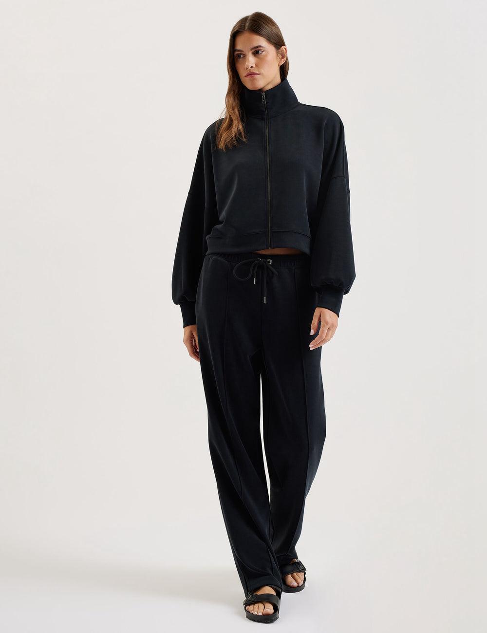 Women Ted Baker NOWELLL - Straight Leg Joggers With Split Hem Joggers Black | Egypt  JNVZM-1420