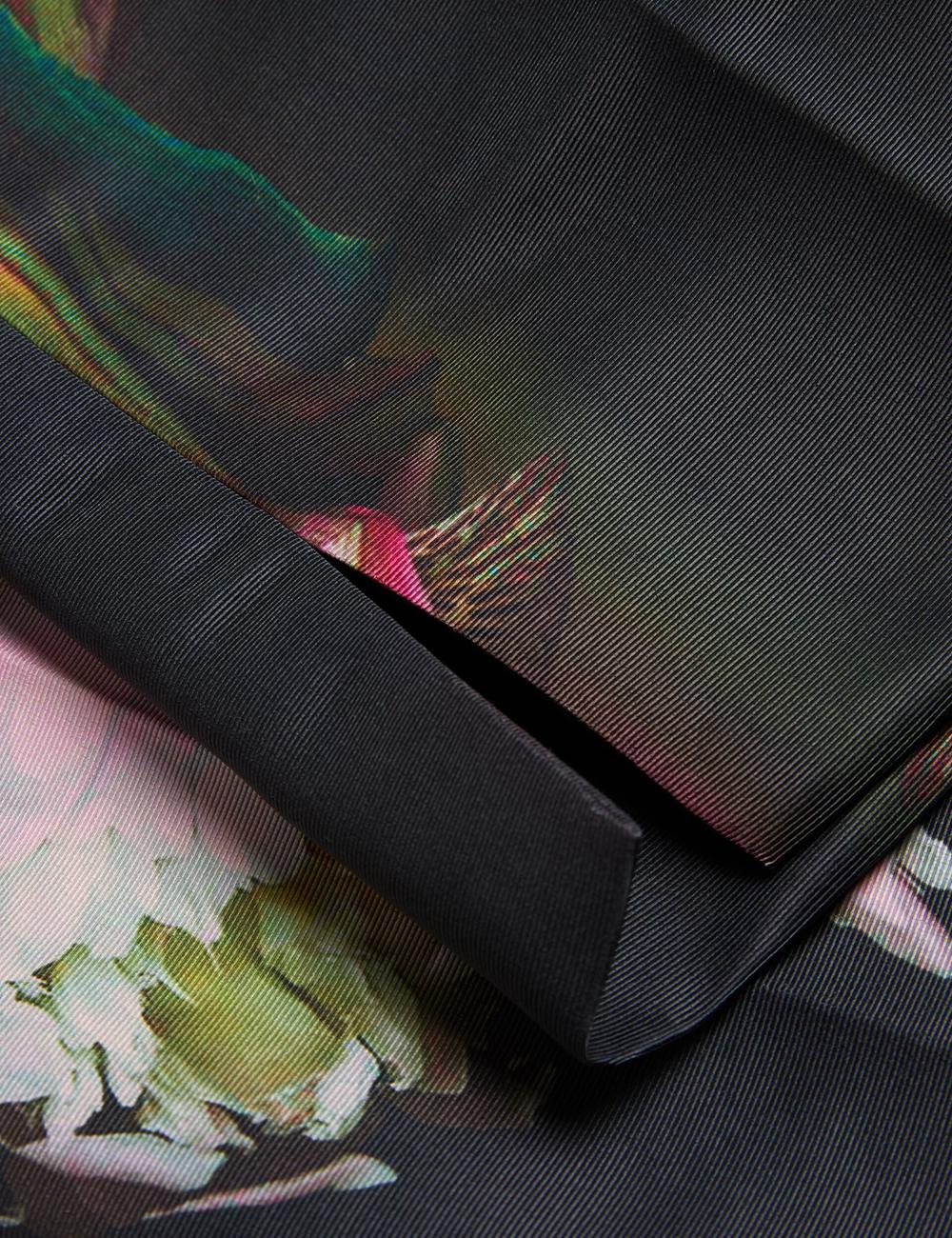 Women Ted Baker OKUNIT - Tapered Leg Floral Print Tailored Trousers Black | Egypt  QXNVS-4025