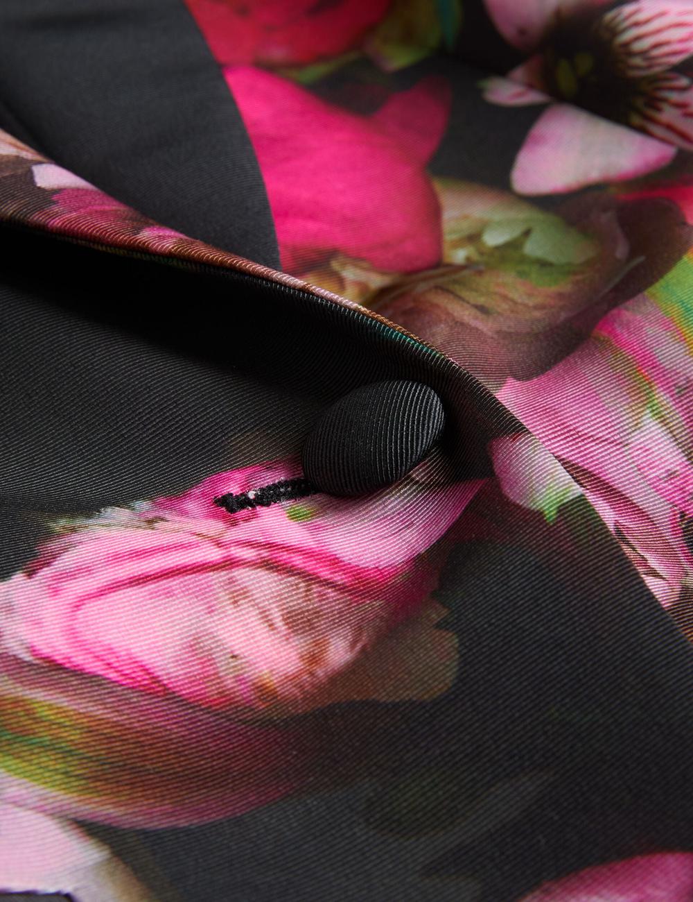 Women Ted Baker OKUNI - Fitted Floral Print Tailored Blazers Black | Egypt  CFMES-9167
