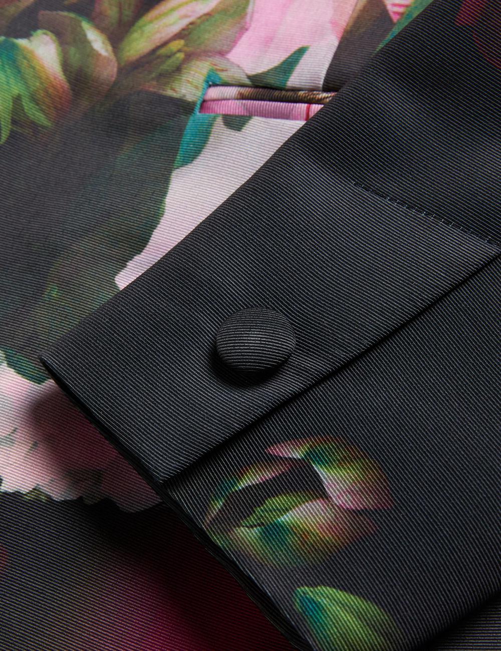 Women Ted Baker OKUNI - Fitted Floral Print Tailored Blazers Black | Egypt  CFMES-9167
