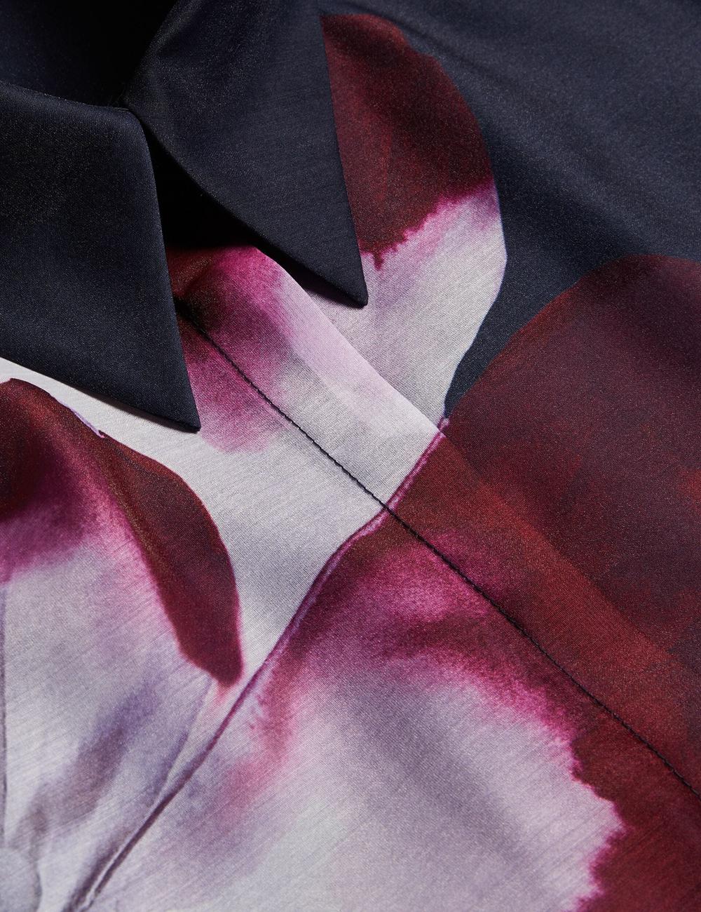 Women Ted Baker ORRIN - Floral Sheer Organza Oversized Casual Shirts Navy | Egypt  SPYLK-2759