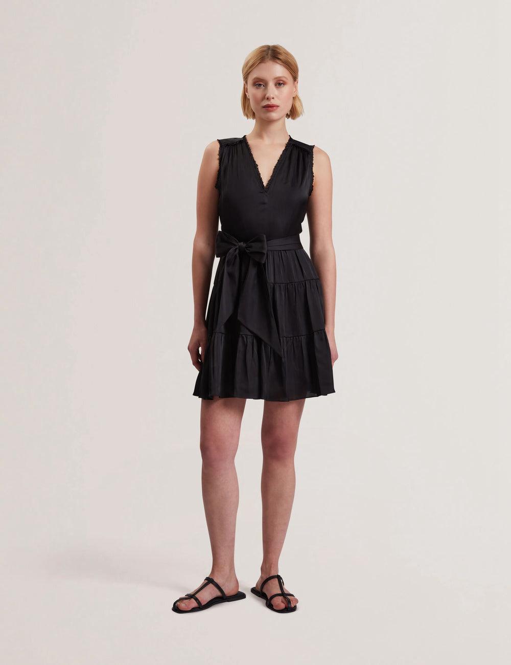Women Ted Baker OTIANA - Sleeveless Waistred Mini Dresses Black | Egypt  AQVMO-1832