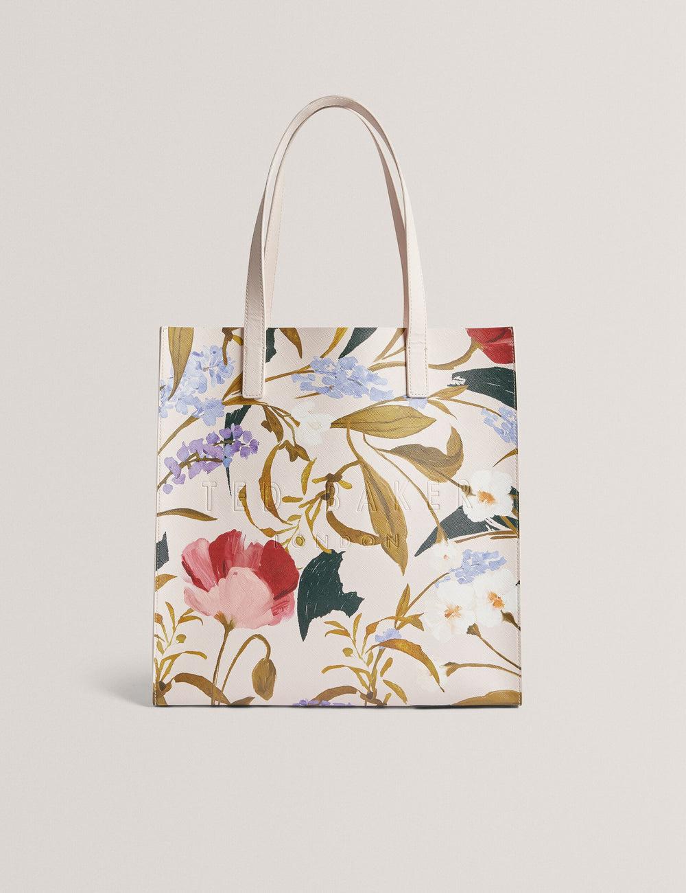 Women Ted Baker PALAMAA - Floral Print PU Leather Large Tote Bags Pink | Egypt  CQXIL-4035