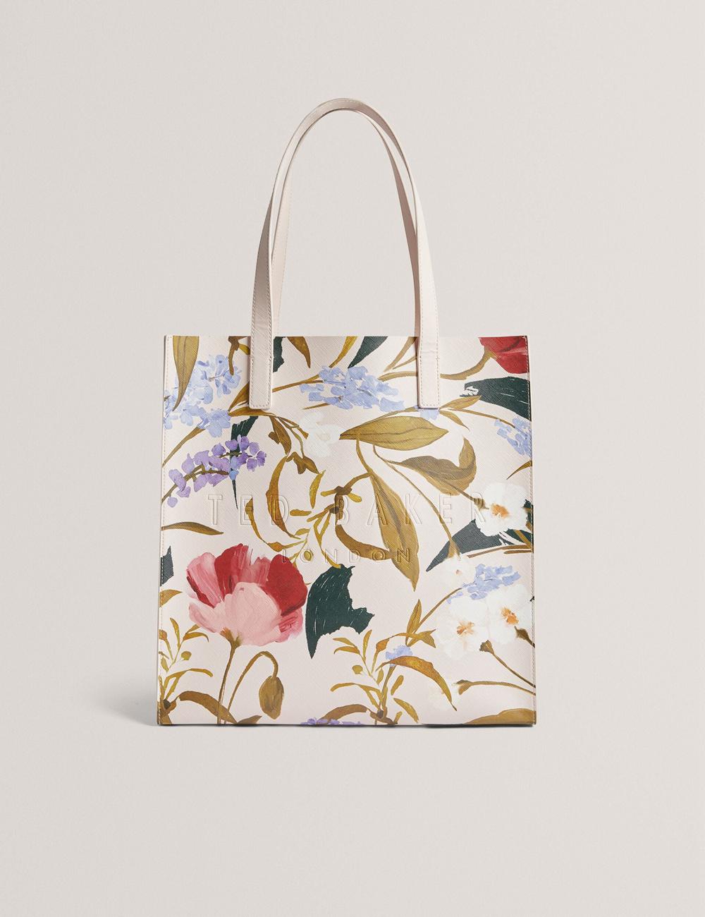 Women Ted Baker PALAMAA - Floral Print PU Leather Large Tote Bags Pink | Egypt  CQXIL-4035