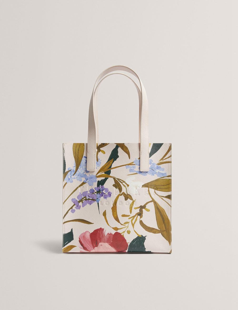 Women Ted Baker PHYLISA - Floral Print PU Leather Small Tote Bags Pink | Egypt  MIVGJ-1206