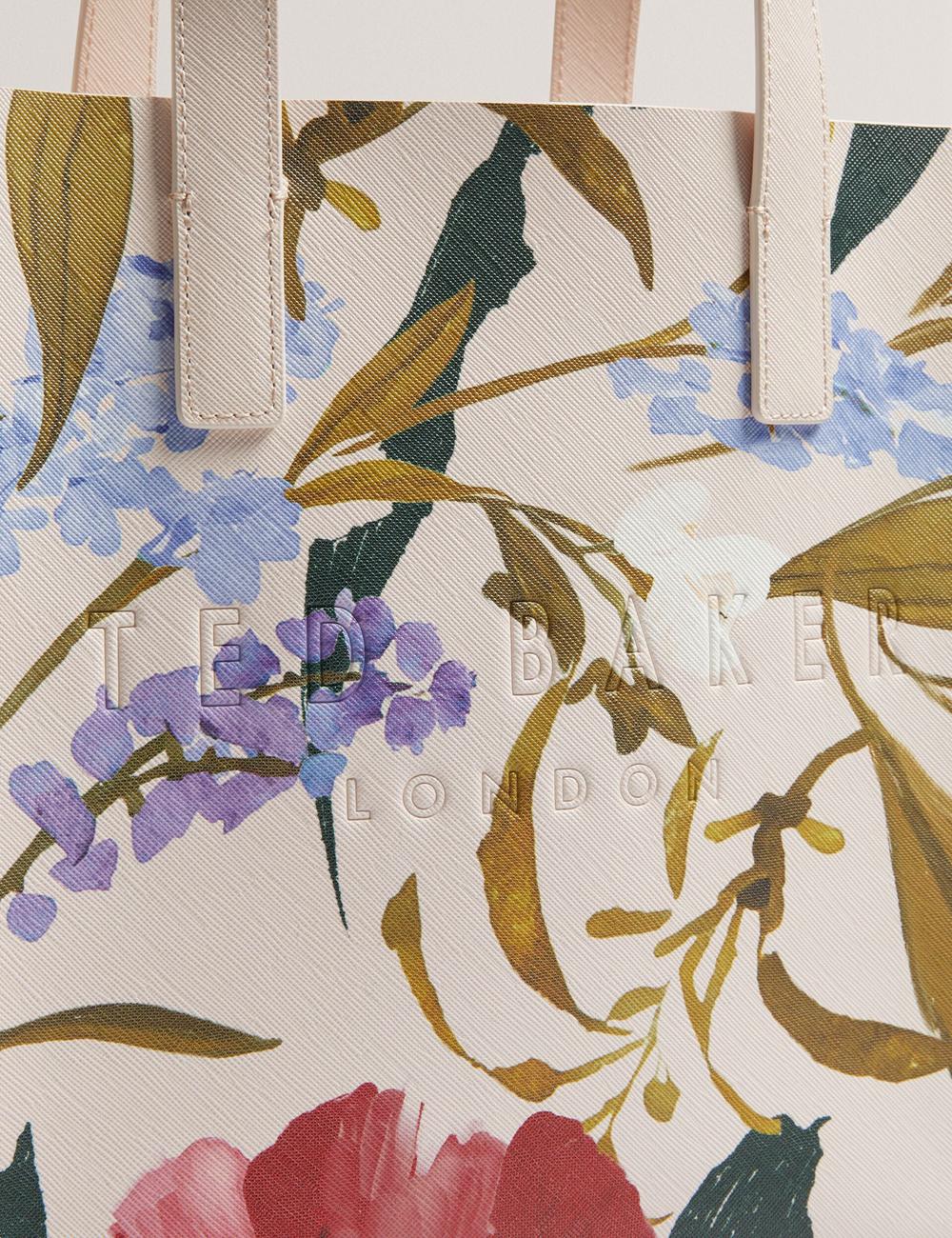 Women Ted Baker PHYLISA - Floral Print PU Leather Small Tote Bags Pink | Egypt  MIVGJ-1206