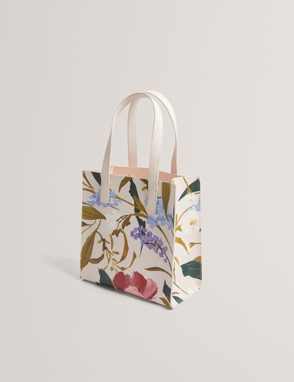 Women Ted Baker PHYLISA - Floral Print PU Leather Small Tote Bags Pink | Egypt  MIVGJ-1206