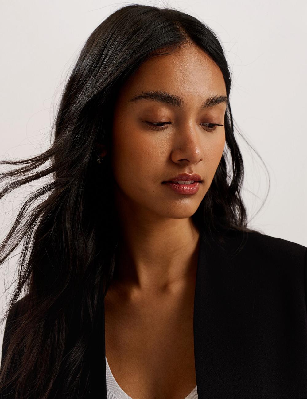 Women Ted Baker POPSY - 3/4 Sleeve Crop Blazers Black | Egypt  YFCHJ-1574