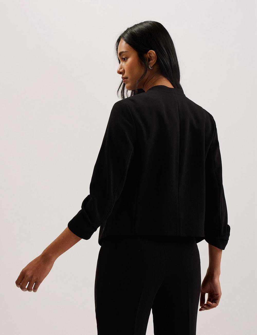 Women Ted Baker POPSY - 3/4 Sleeve Crop Blazers Black | Egypt  YFCHJ-1574