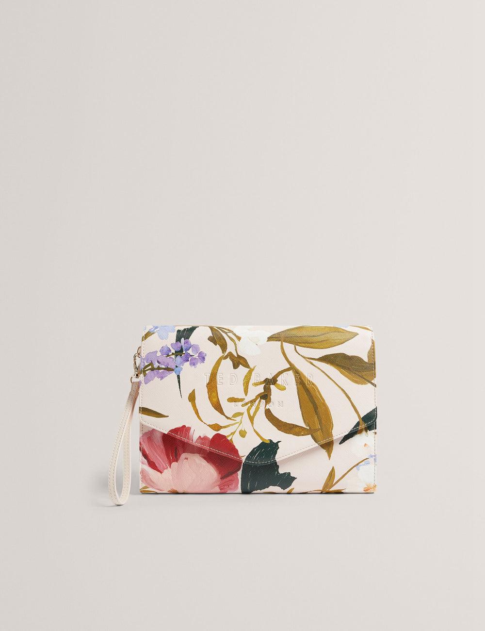 Women Ted Baker POSEII - Floral Print Envelope Icon Clutch Clutch Bag Pink | Egypt  UYFZC-8963