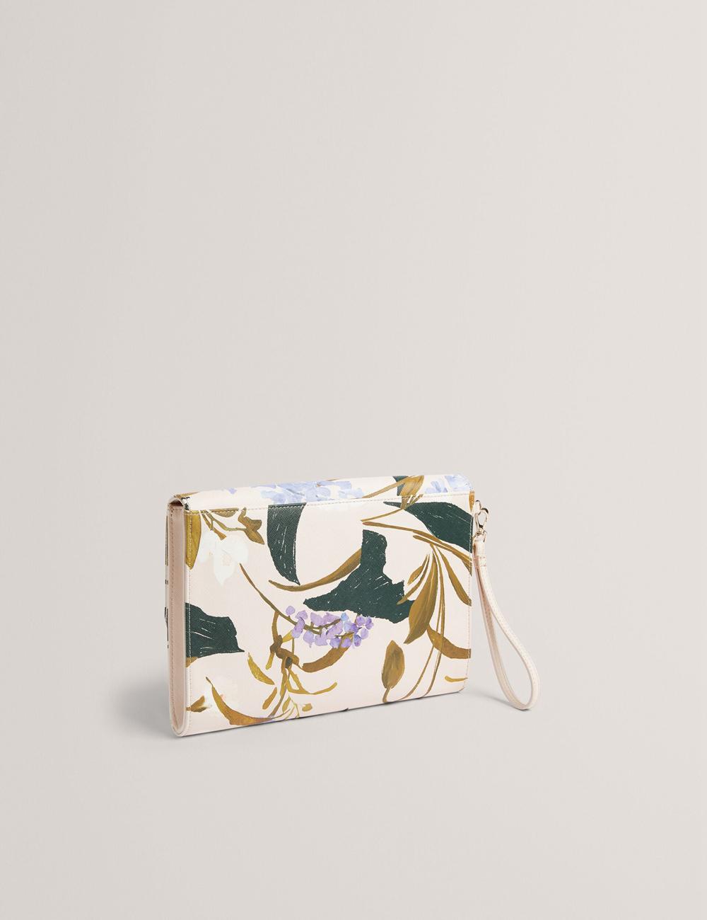Women Ted Baker POSEII - Floral Print Envelope Icon Clutch Clutch Bag Pink | Egypt  UYFZC-8963