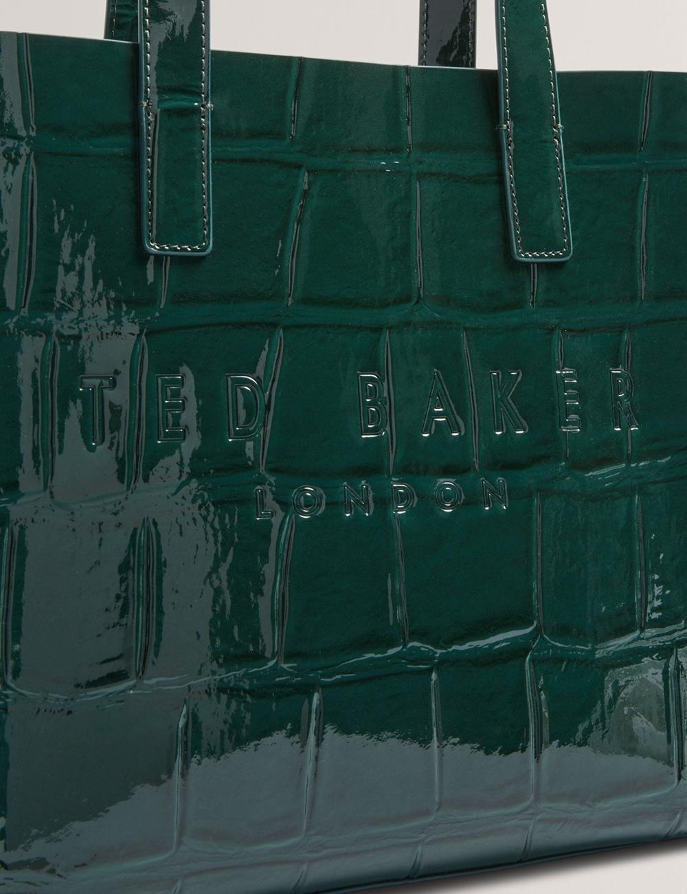 Women Ted Baker REPTCON - Croc Effect Small Tote Bags Mid-Green | Egypt  ZCBUI-2935