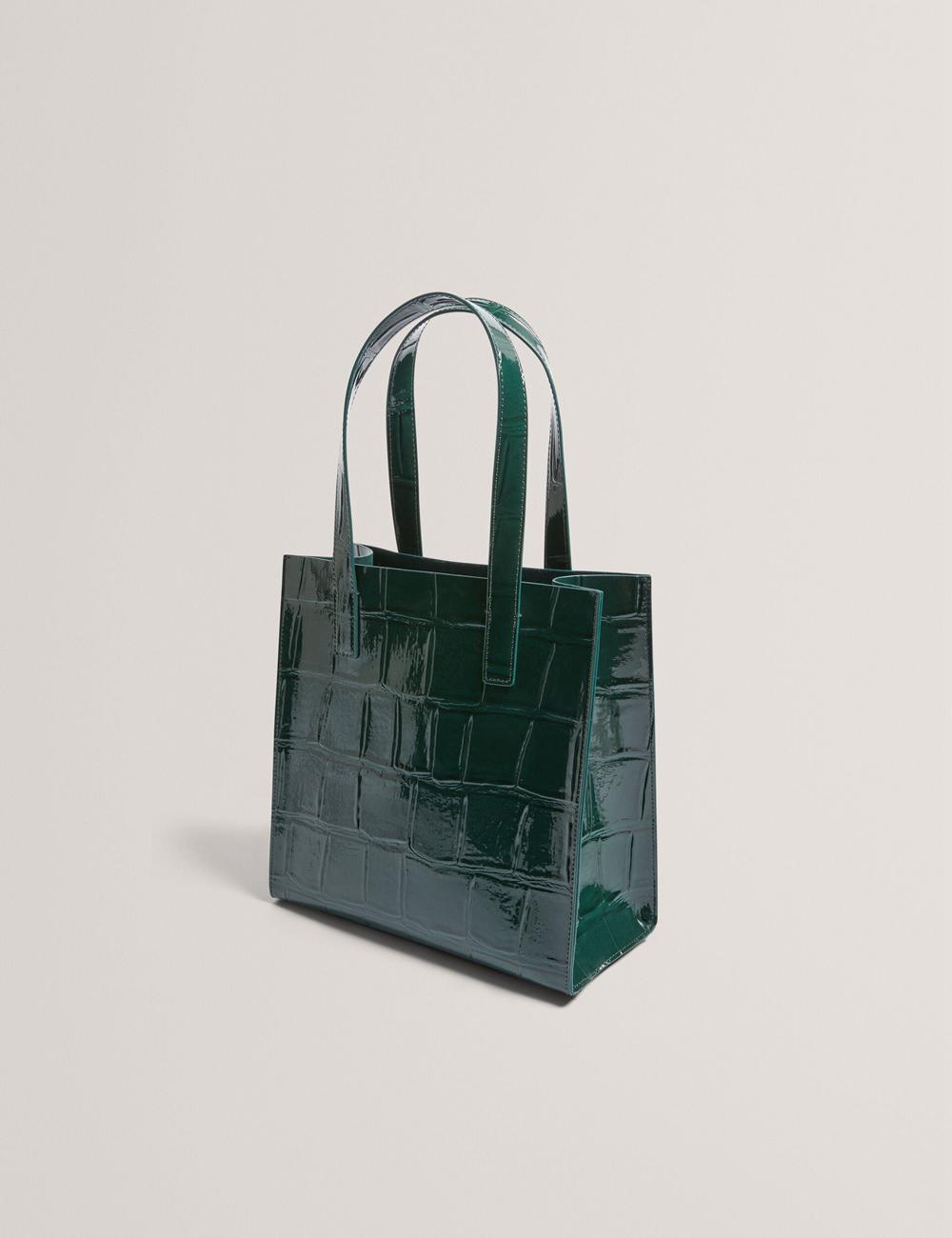 Women Ted Baker REPTCON - Croc Effect Small Tote Bags Mid-Green | Egypt  ZCBUI-2935
