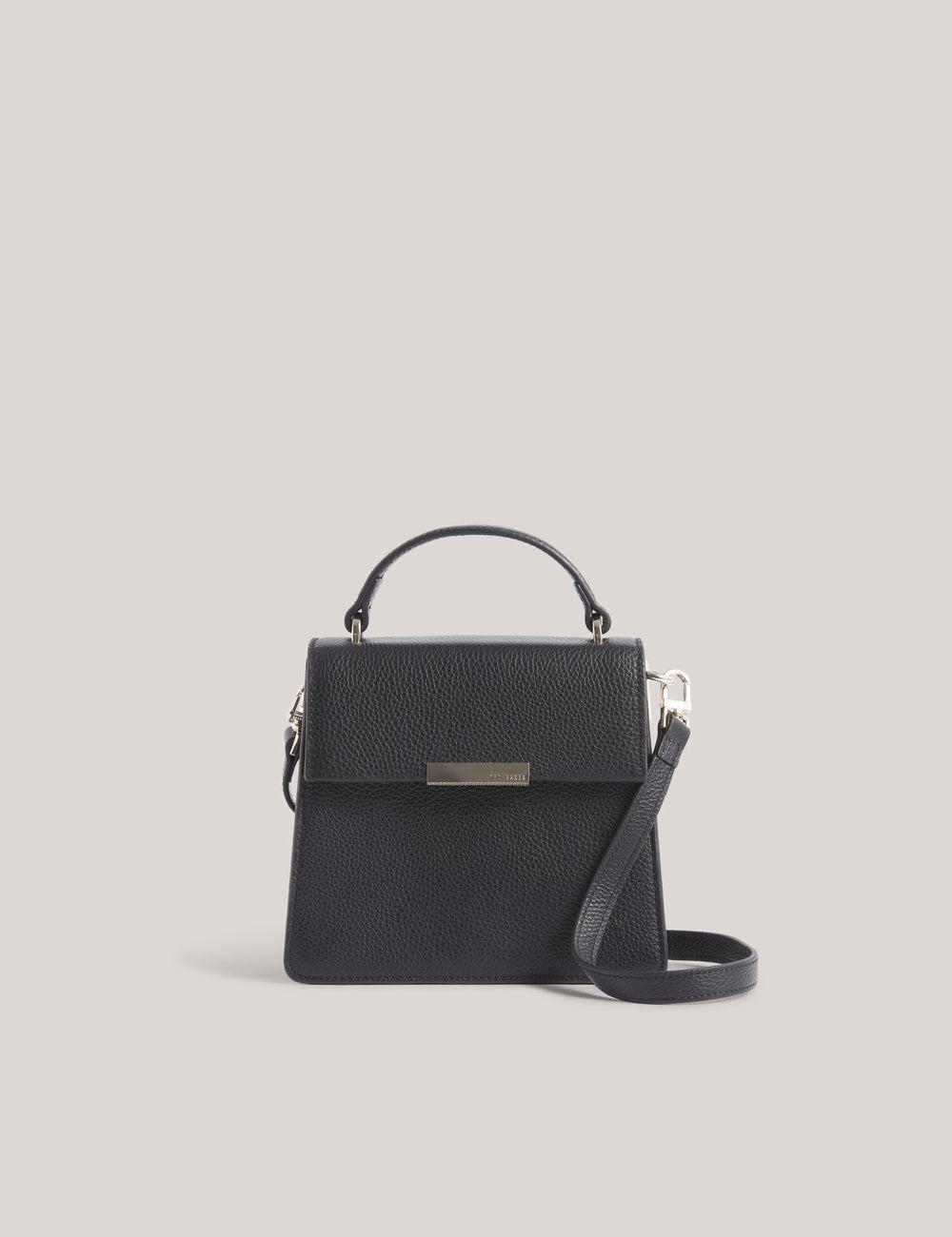 Women Ted Baker ROSELII - Small Top Handle Bar Detail Leather Crossbody Bags Black | Egypt  FKOES-6714