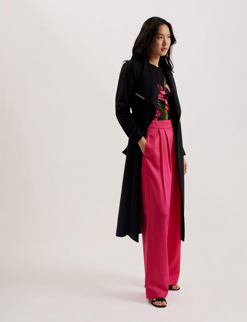 Women Ted Baker ROSELL Wool Wool Coats Black | Egypt  UAGQD-7028