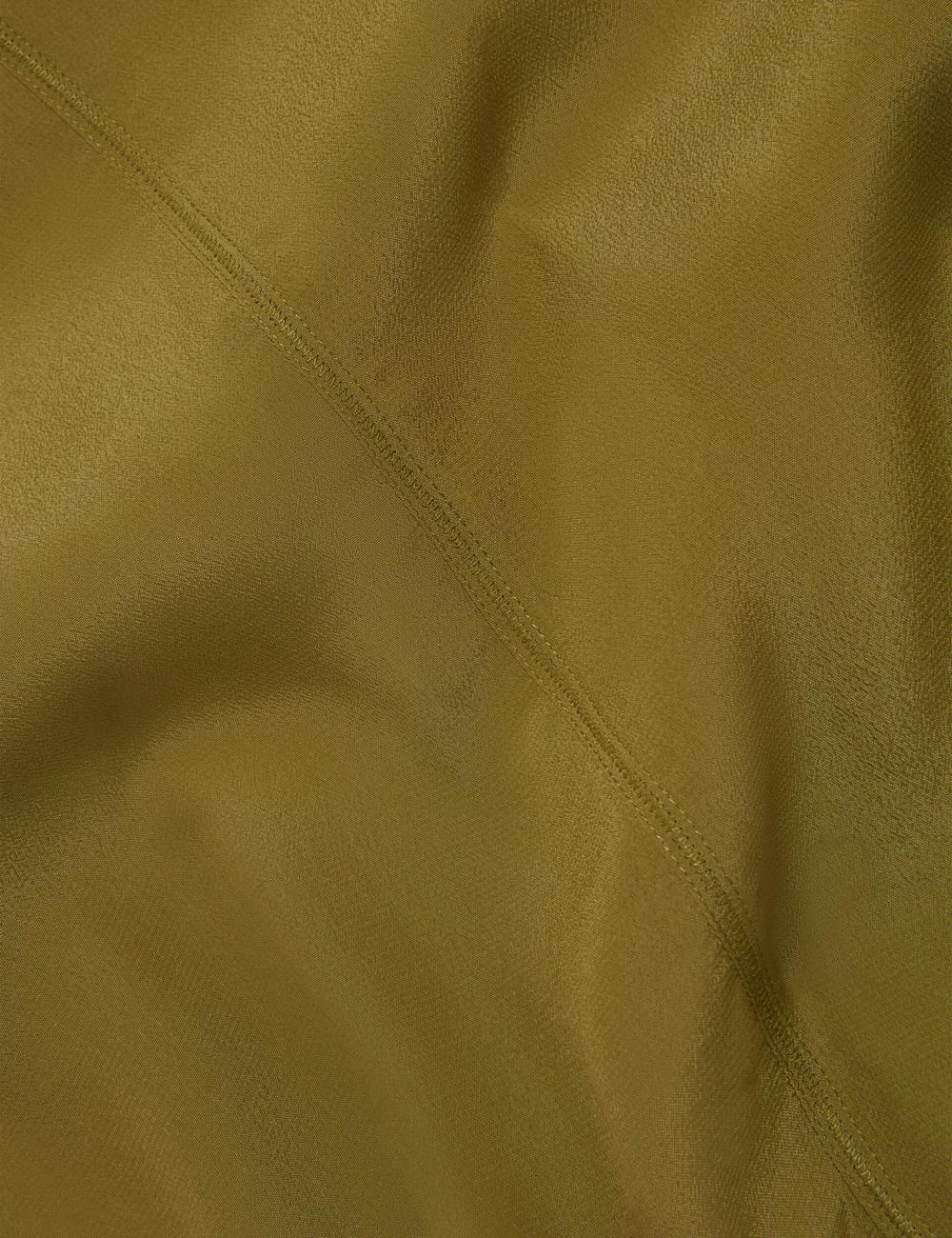 Women Ted Baker SHAMRA - Silk Blend Seam Detail Tops Mid-Green | Egypt  DSQZP-8721