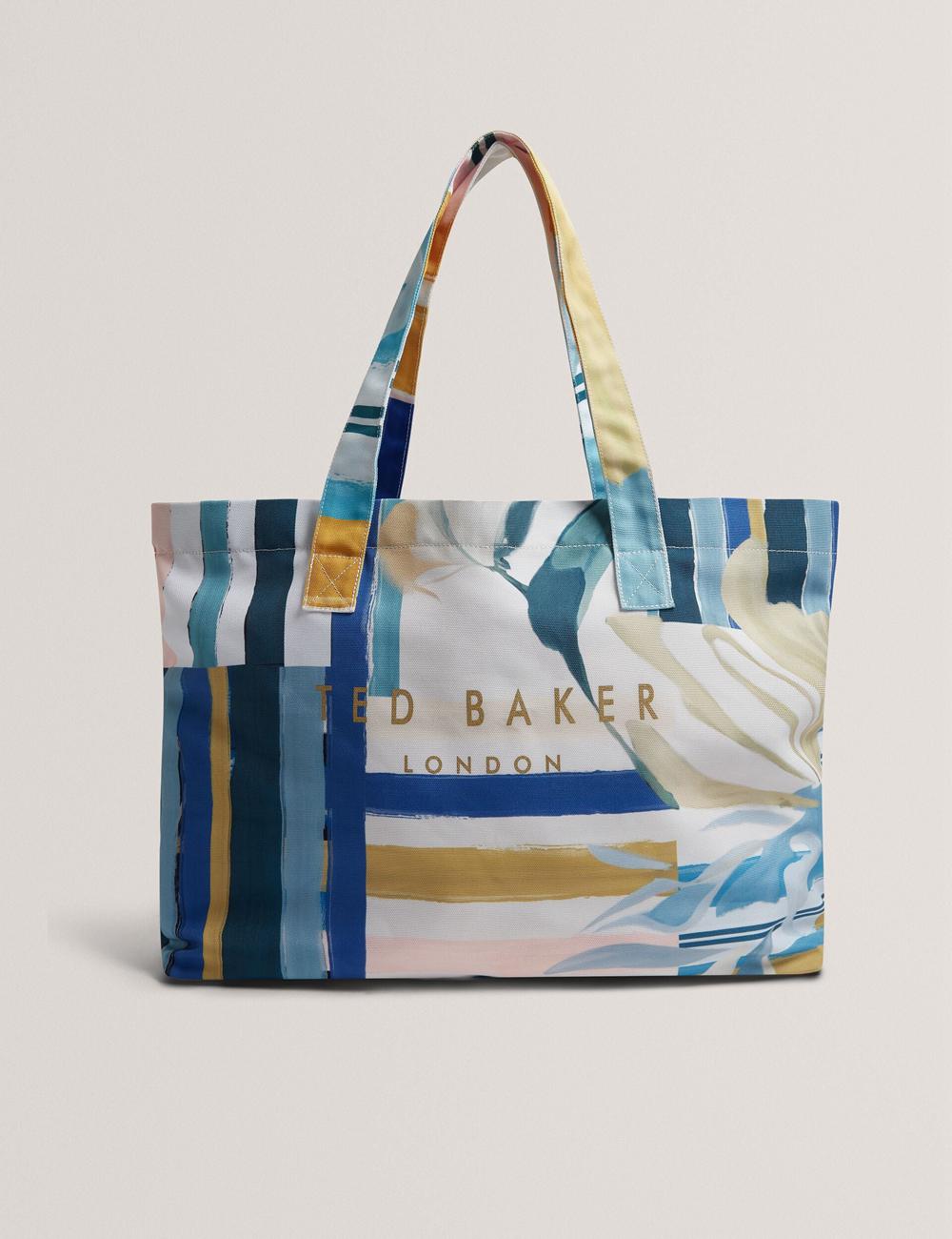 Women Ted Baker SHELYSS - Printed Beach & Flip Flops Set Tote Bags Green | Egypt  VFQIT-3507
