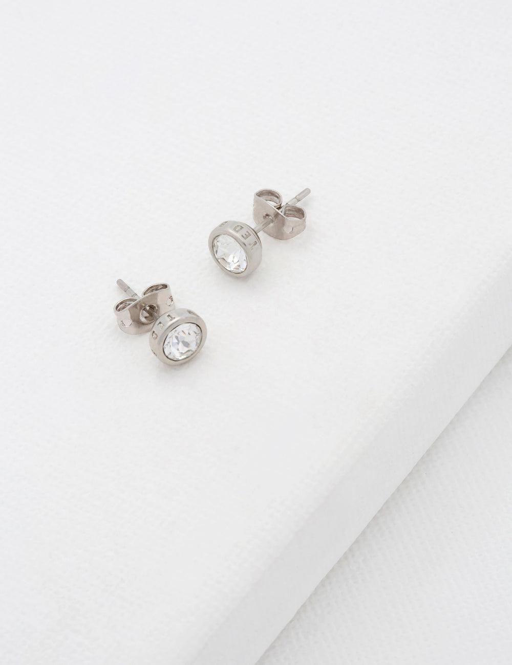 Women Ted Baker SINAA - Solitaire Crystal Stud Earrings Silver | Egypt  BJPOL-3802