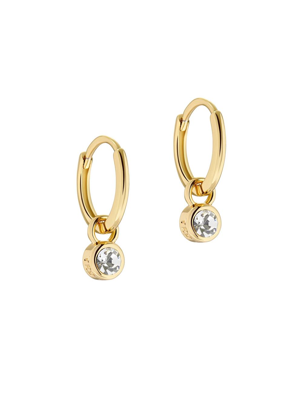Women Ted Baker SINALAA - Crystal Pendant Huggie Earrings Gold | Egypt  WLGZN-0218