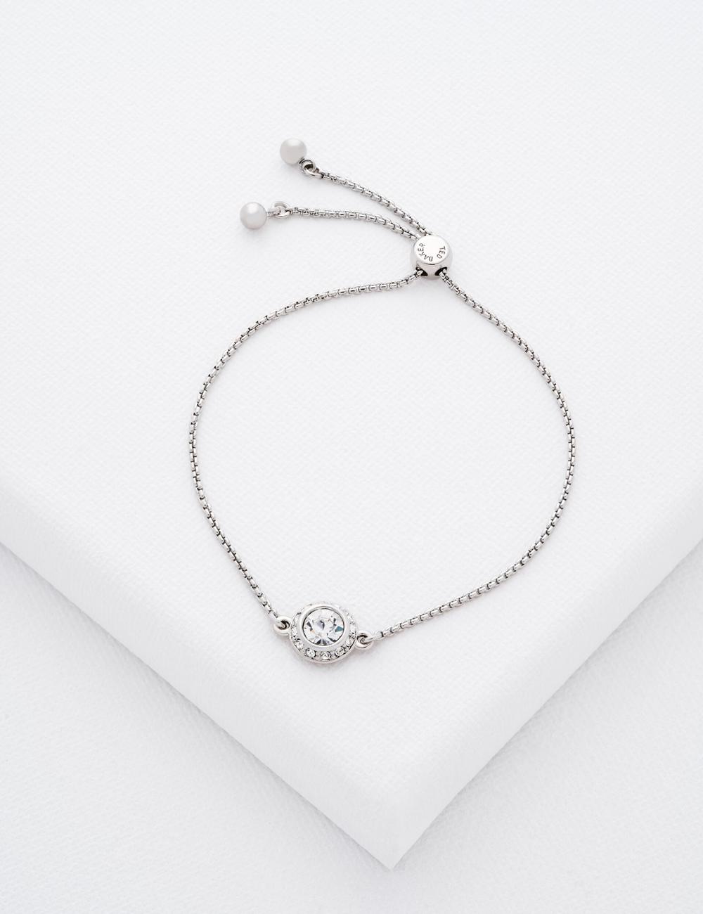 Women Ted Baker SOLETA - Solitaire Sparkle Crystal Adjustable Bracelets Silver | Egypt  JIENS-2406