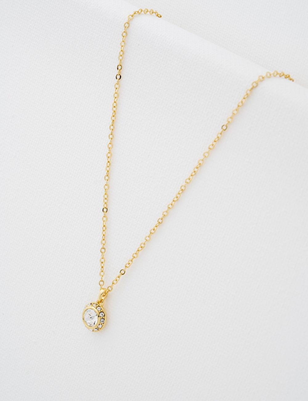 Women Ted Baker SOLTELL - Solitaire Sparkle Crystal Pendant Necklaces Gold | Egypt  XDNEW-9047