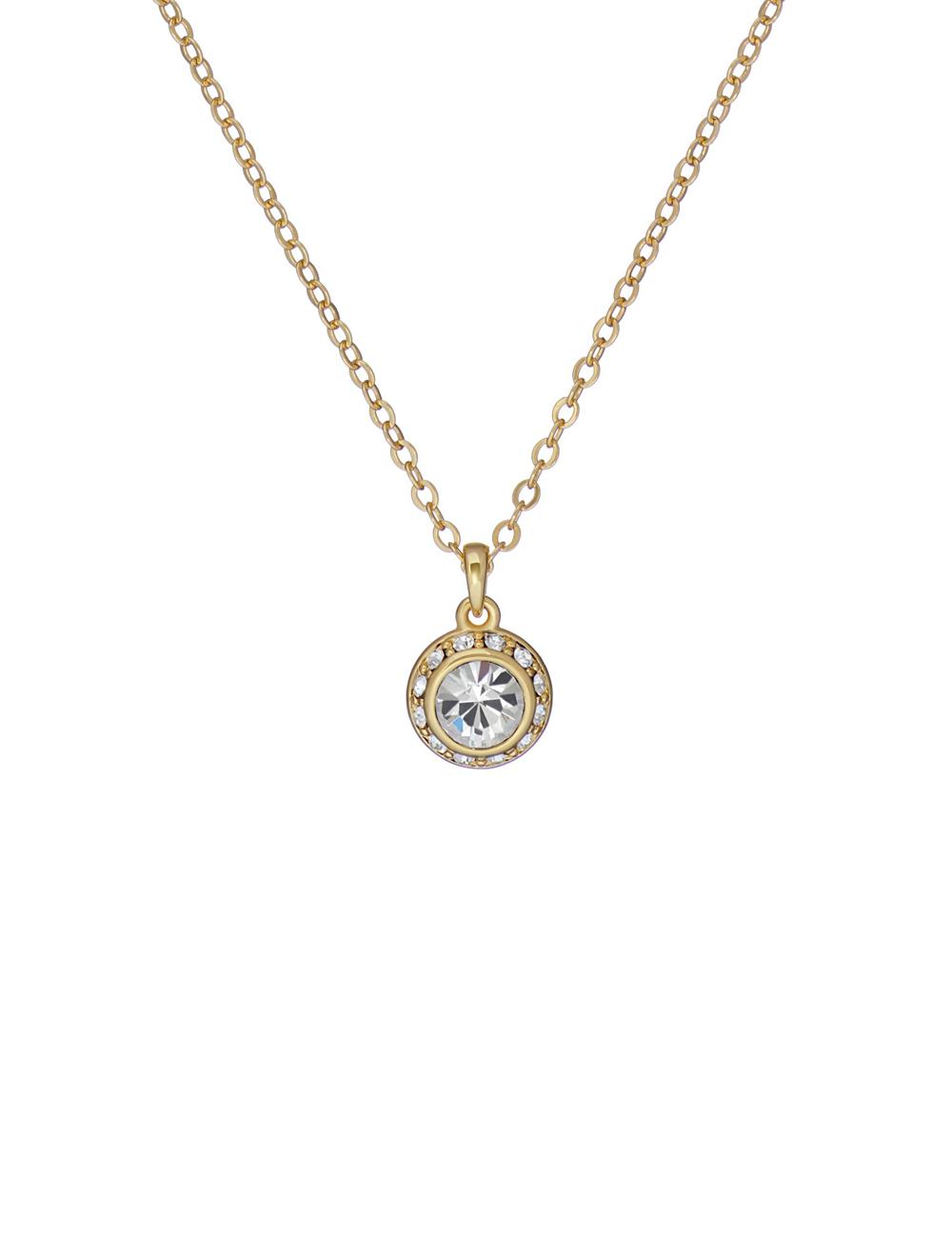 Women Ted Baker SOLTELL - Solitaire Sparkle Crystal Pendant Necklaces Gold | Egypt  XDNEW-9047