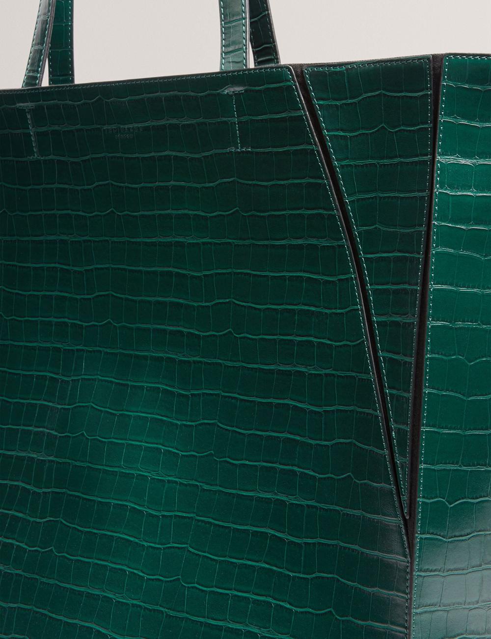 Women Ted Baker SOPHYNA - Croc Effect Folding Shopper Shopper Bags Dk-Green | Egypt  KOPBR-8357