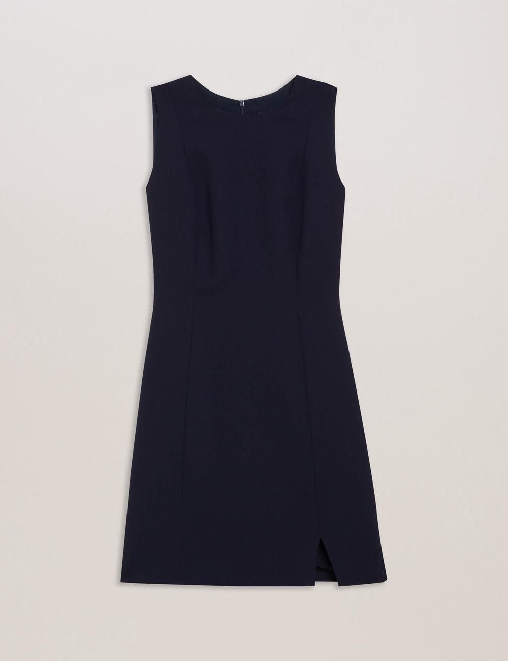 Women Ted Baker SORRAL - Sleeveless Tailored With Side Split Mini Dresses Navy | Egypt  LRVFD-1760