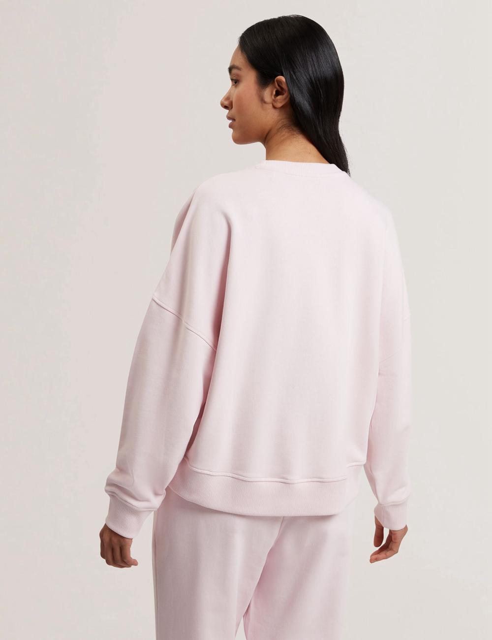 Women Ted Baker STIILA - Embroidered Logo Pure Cotton Sweatshirts Pink | Egypt  PZSLK-9410