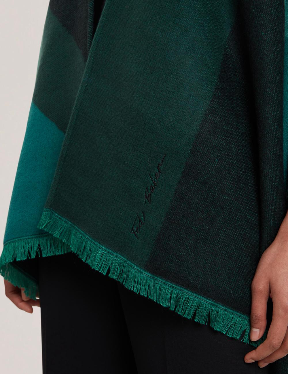 Women Ted Baker SUFFIA - Colour Block Buckled Woven Ponchos Dk-Green | Egypt  OMKCR-5361