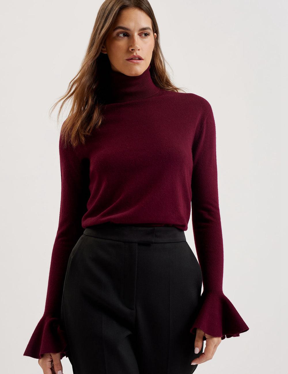 Women Ted Baker TAMSENN - Roll Neck Wool Cashmere Jumpers Red | Egypt  YWMXV-4137