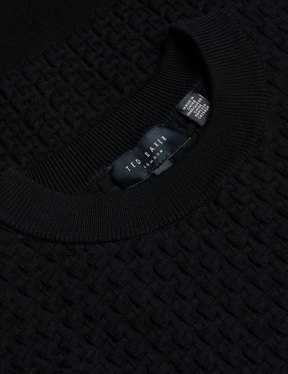 Women Ted Baker TEDTYY - Textured T Jacquard Knitted Jumpers Black | Egypt  HRAGW-1547