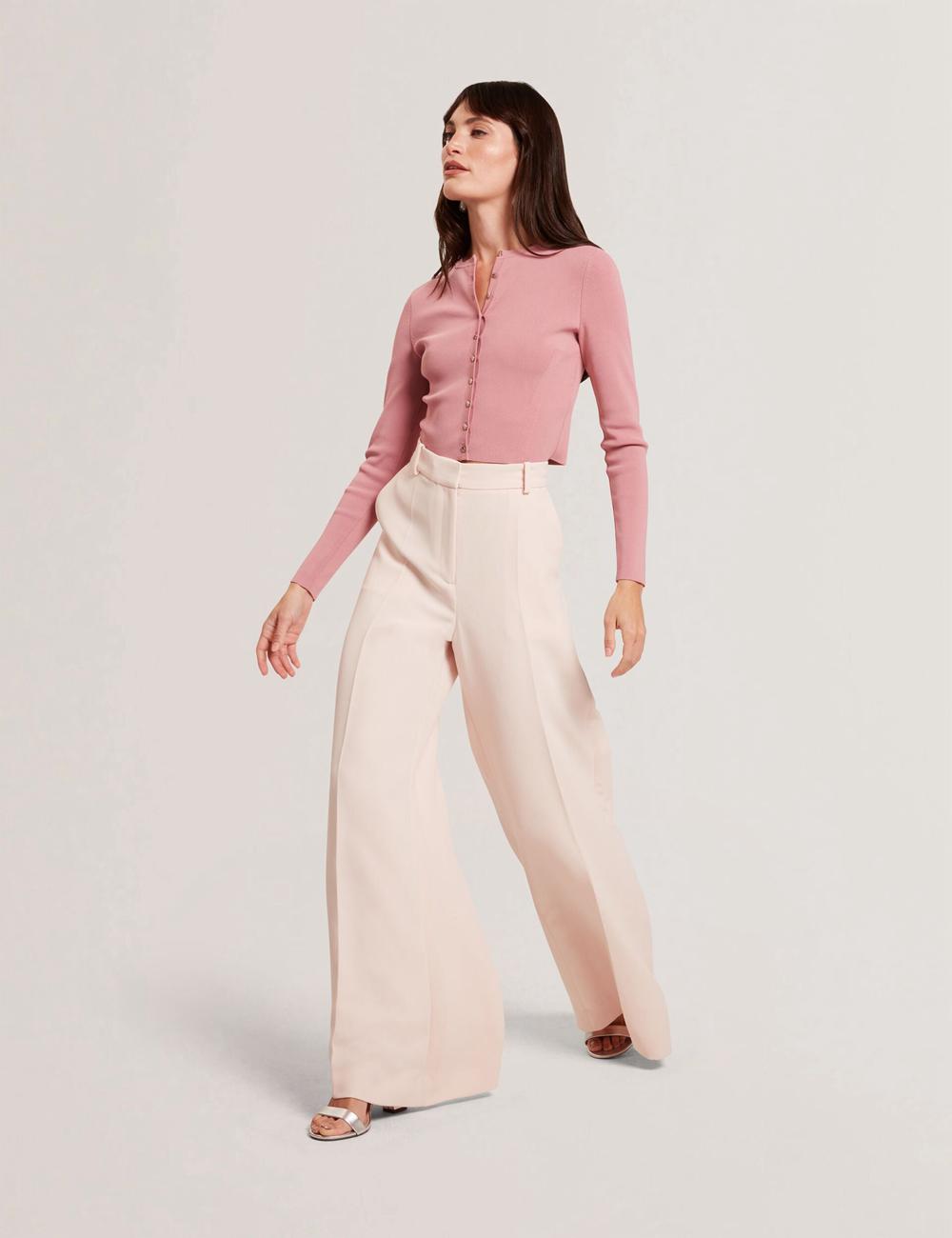 Women Ted Baker TRAGAT - Ultra Wide Leg Woven Tailored Trousers Pink | Egypt  KULZY-3125