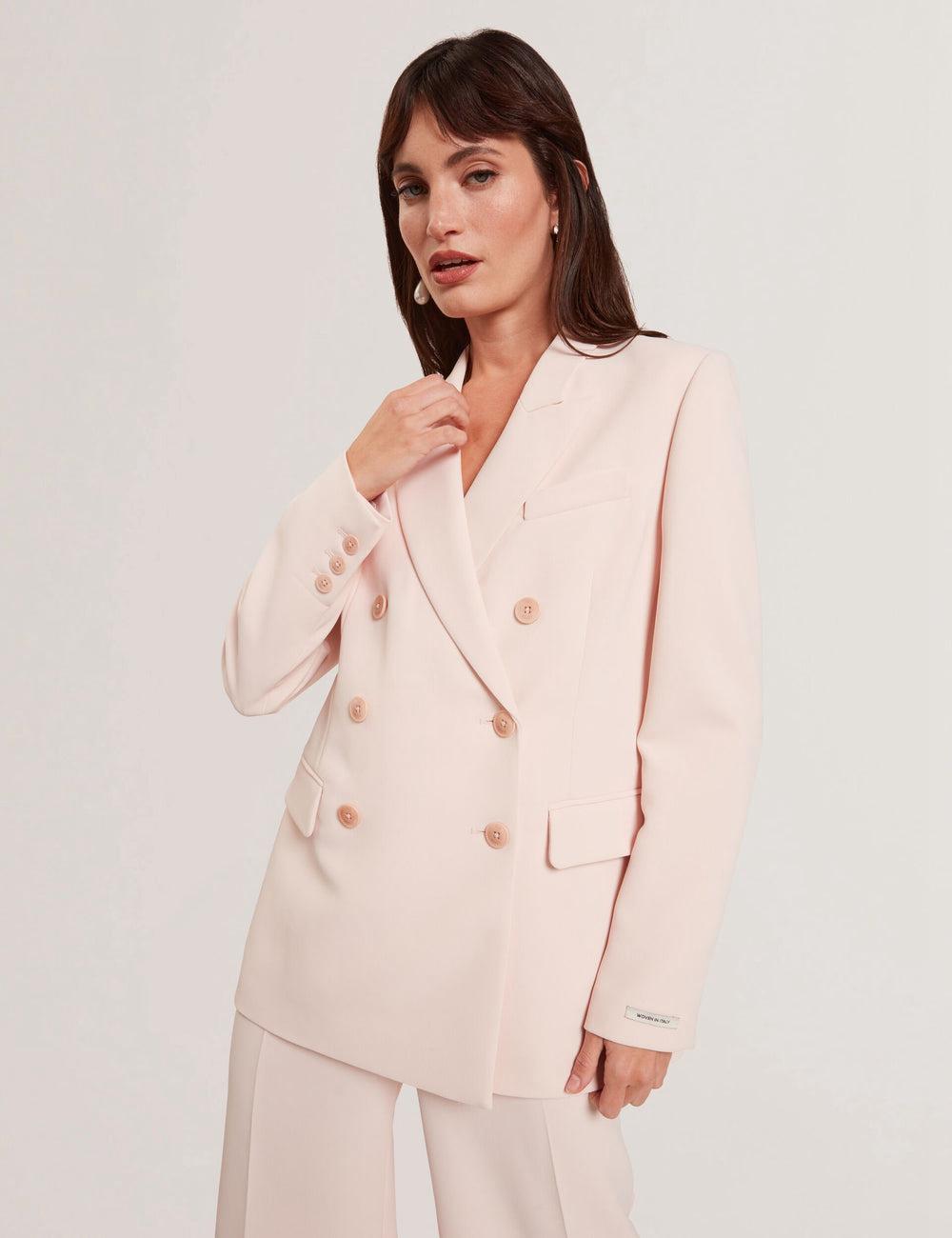 Women Ted Baker TRAGA - Tailored Double Breasted Woven Blazers Pink | Egypt  RTHUZ-1278