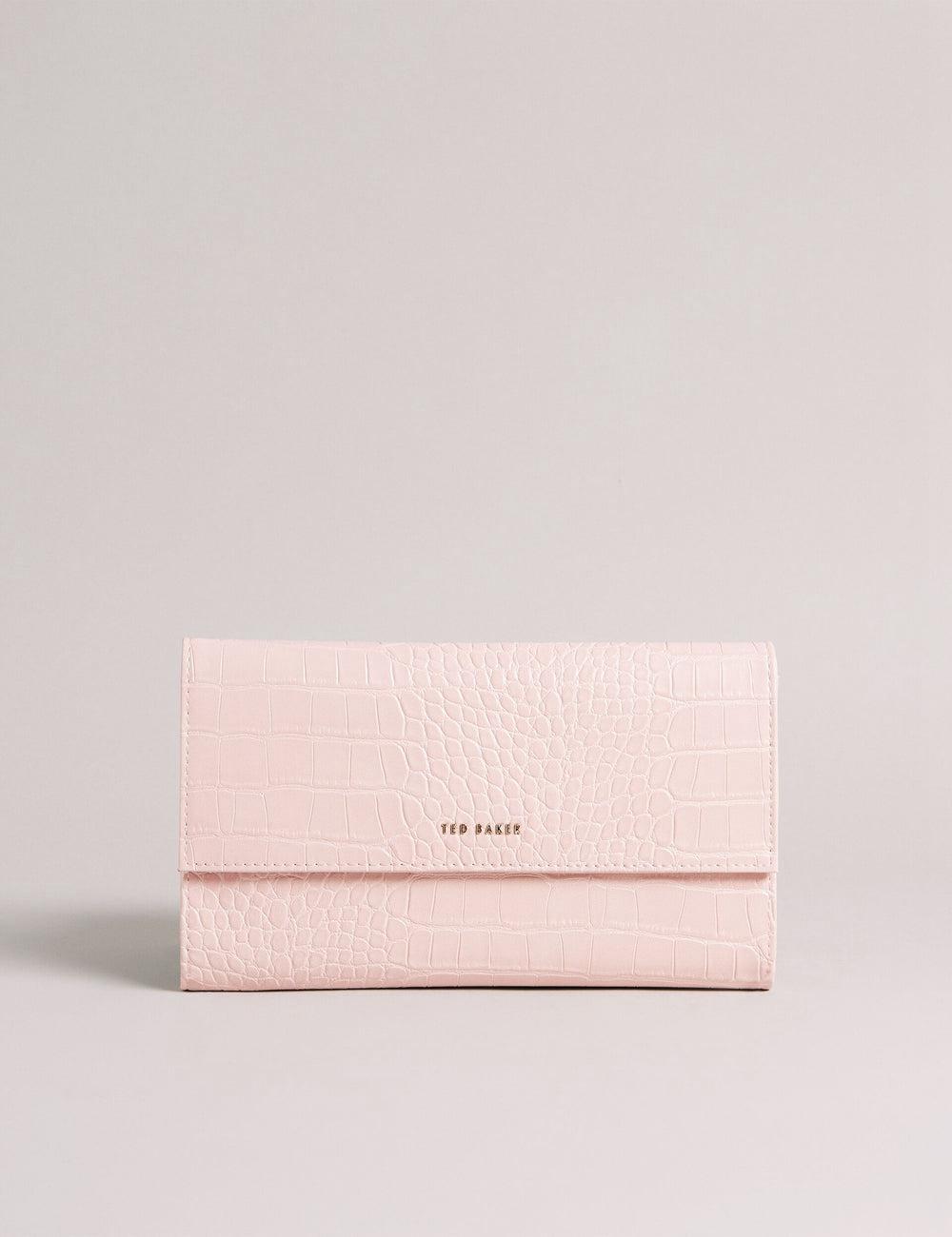 Women Ted Baker TRAVELZ - Croc Faux Leather Travel Organiser Wallets Pink | Egypt  UTQVL-7982
