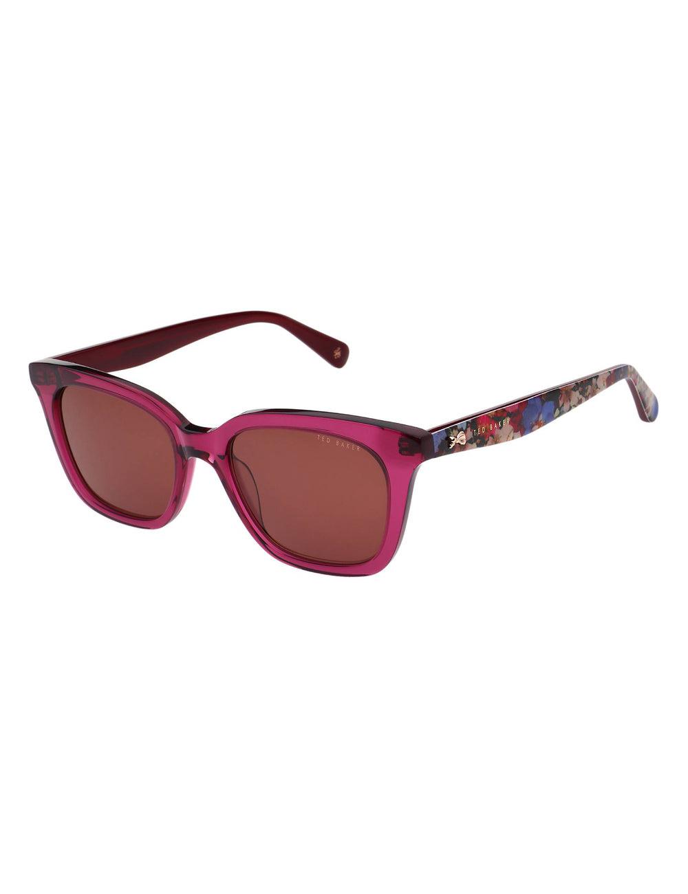 Women Ted Baker TYDE - Square Cat Eye Print Detail Sunglasses Raspberry | Egypt  DRFMC-7412