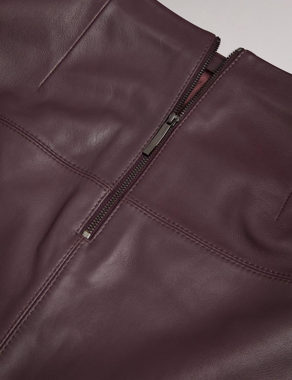Women Ted Baker VALIAT - A-Line Leather Mini Skirts Red | Egypt  YNGDS-0319