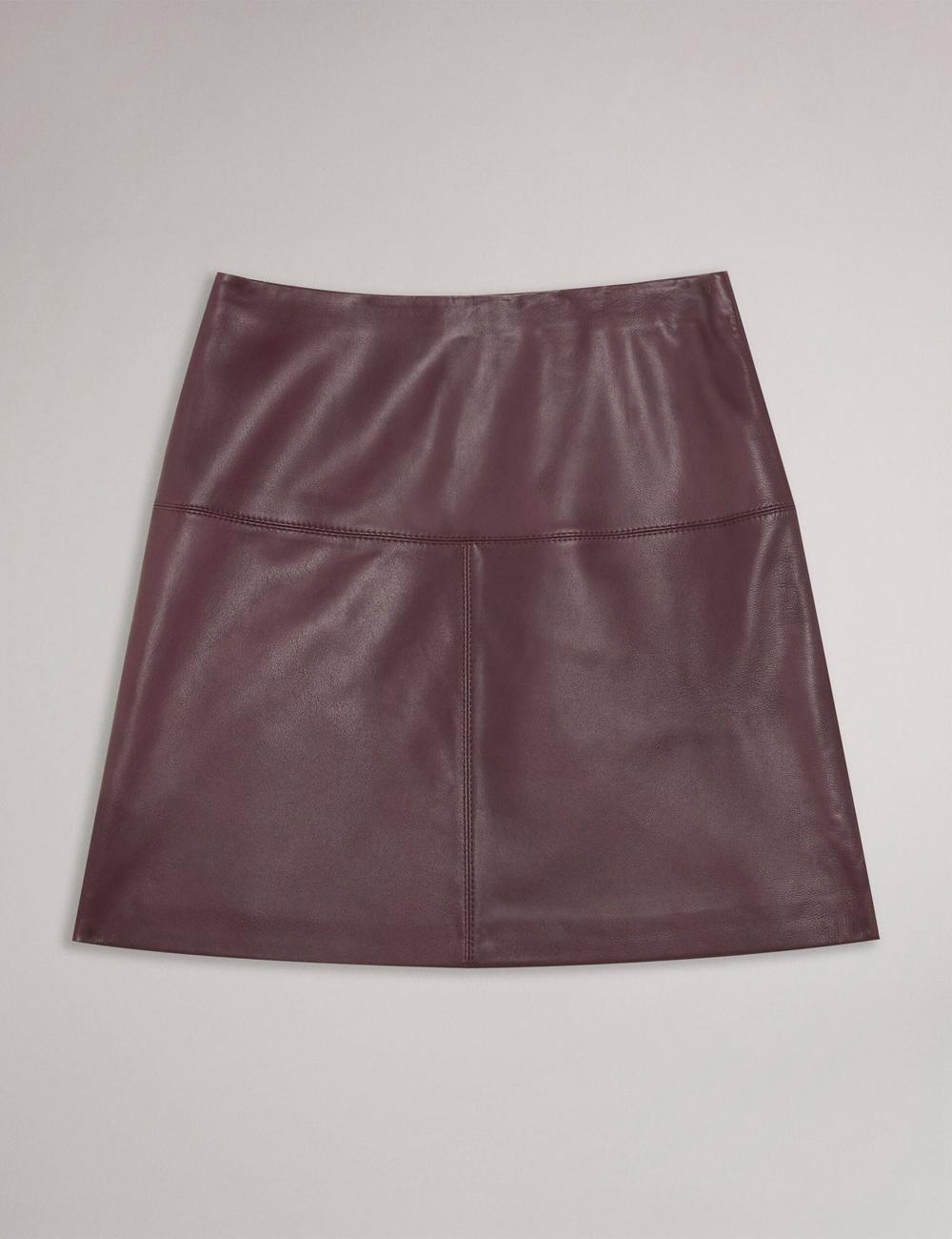 Women Ted Baker VALIAT - A-Line Leather Mini Skirts Red | Egypt  YNGDS-0319