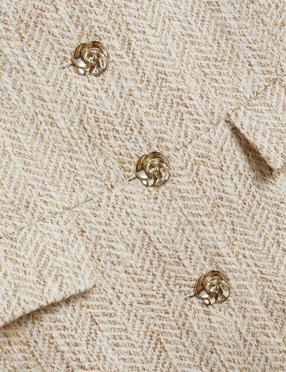 Women Ted Baker VULPAW - Boucle Herringbone Fitted Suit Waistcoat Ivory | Egypt  JWIAH-6127