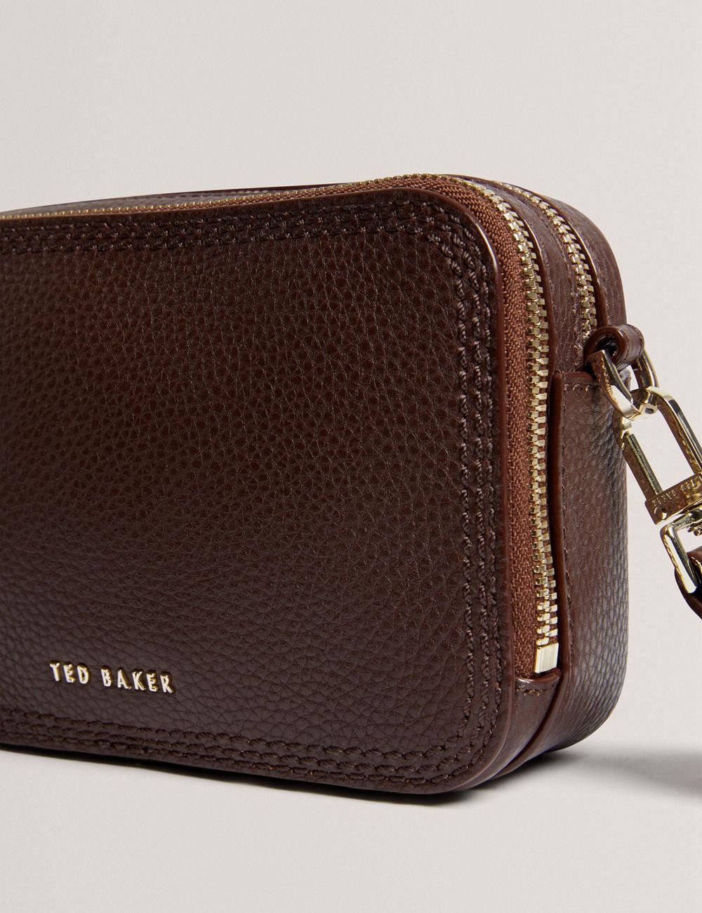 Women Ted Baker WILLSA - Branded Webbing Mini Leather Camera Camera Bag Brown | Egypt  FKXDS-7450