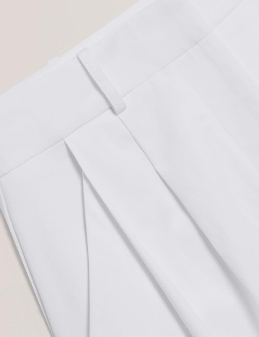 Women Ted Baker ZOZIA - Pleated High Waist Wide Leg Trousers White | Egypt  XHWKT-8079